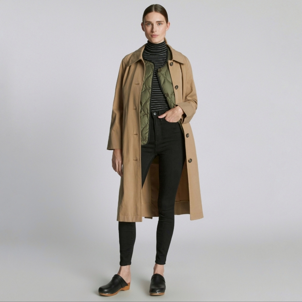 Everlane The Way High Waisted Skinny Organic Cotton Blend Black Stretch Pants 27